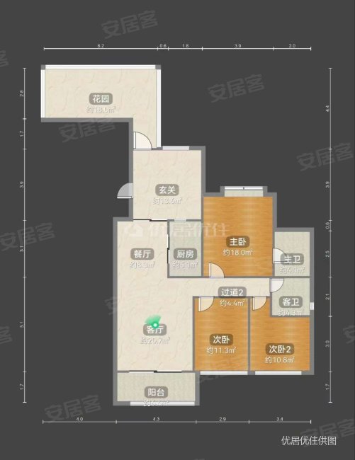 汤泉HOUSE3室2厅2卫123.5㎡南北65.8万