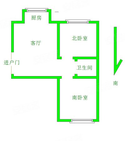 康大天成尚品2室1厅1卫68㎡南北27.5万