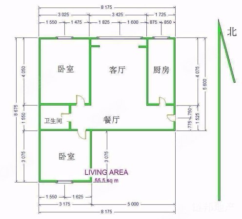 傲城国际富盛苑3室2厅2卫135㎡南北89万