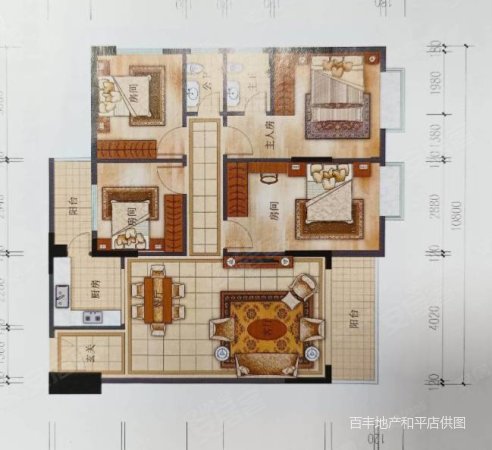 东方国际3室2厅2卫112㎡南北65万