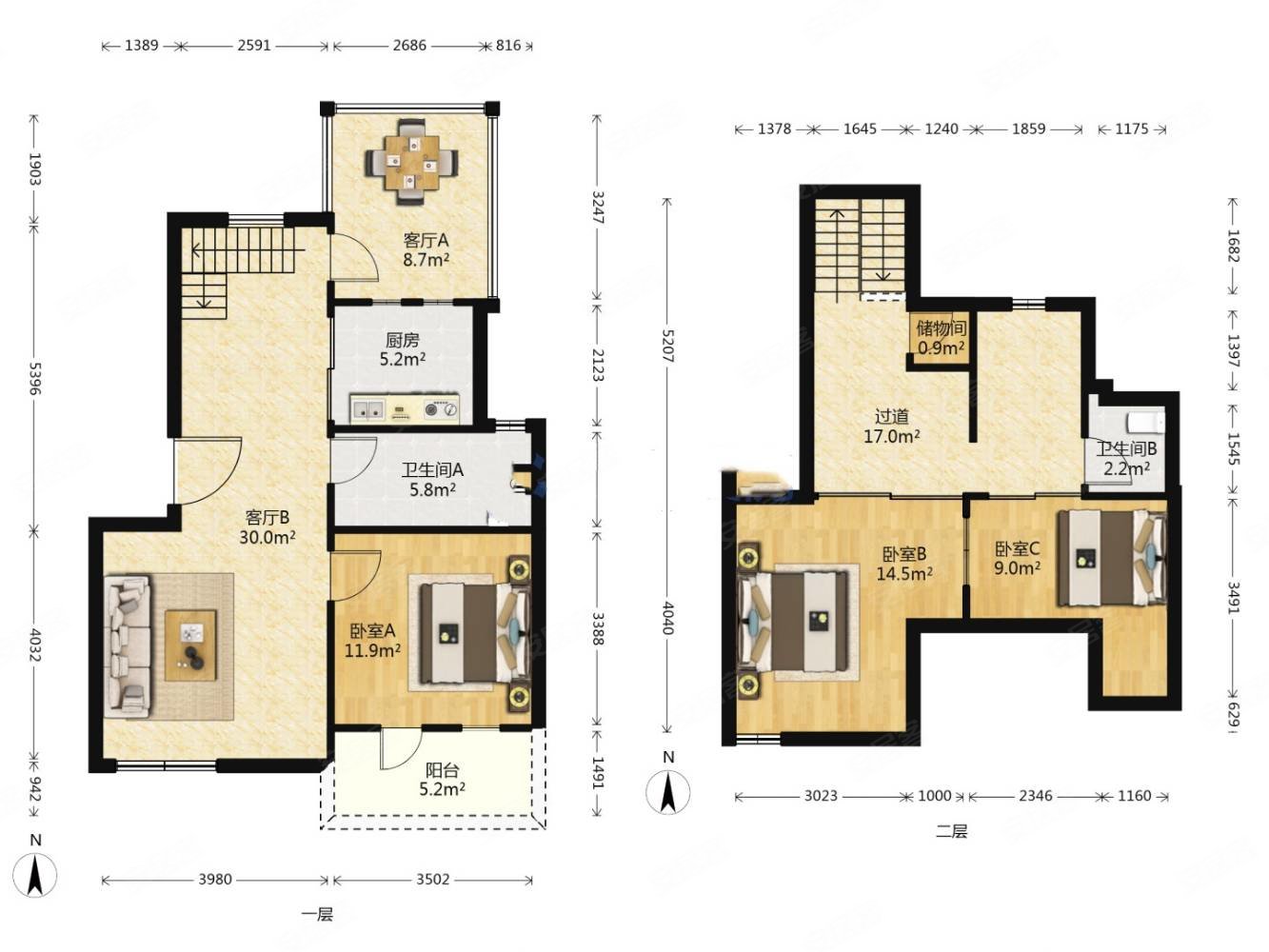 天鸿17英里豪华跃层三室吉房出售看房方便双卫好房