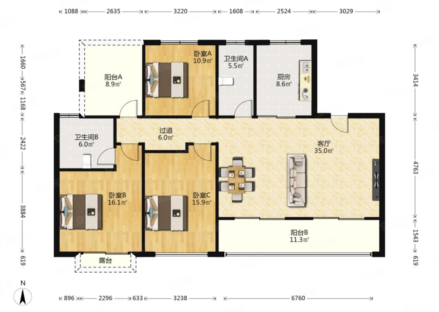 高新区保利天悦7层洋房送露台看房有钥匙低密板块