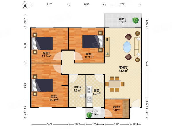 医疗配套成熟 临地铁 商品住宅 高楼层采光充足 装修好,桃源居12区