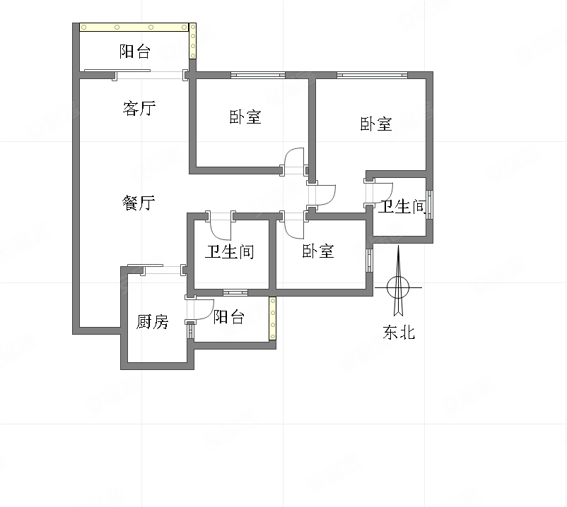 天誉智慧城雍江山3室2厅2卫93.96㎡东北113.3万