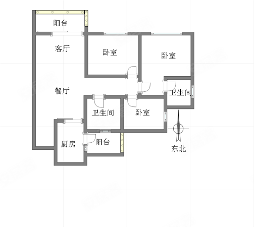 天誉智慧城雍江山3室2厅2卫93.96㎡东北113.3万