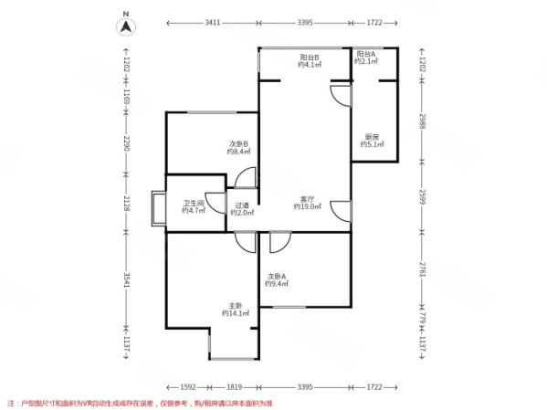 顺悦家园3室1厅1卫89㎡南262万