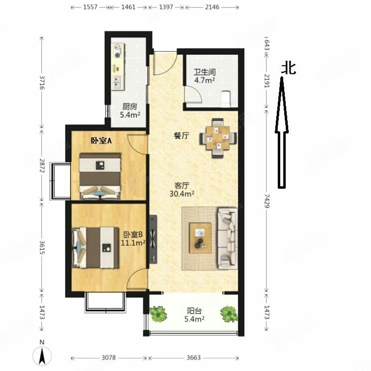 龙溪城2室8926毛坯