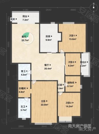 四季云顶4室2厅2卫178.29㎡南580万