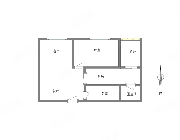 正隆桂香苑1室1厅1卫47.23㎡南北39万