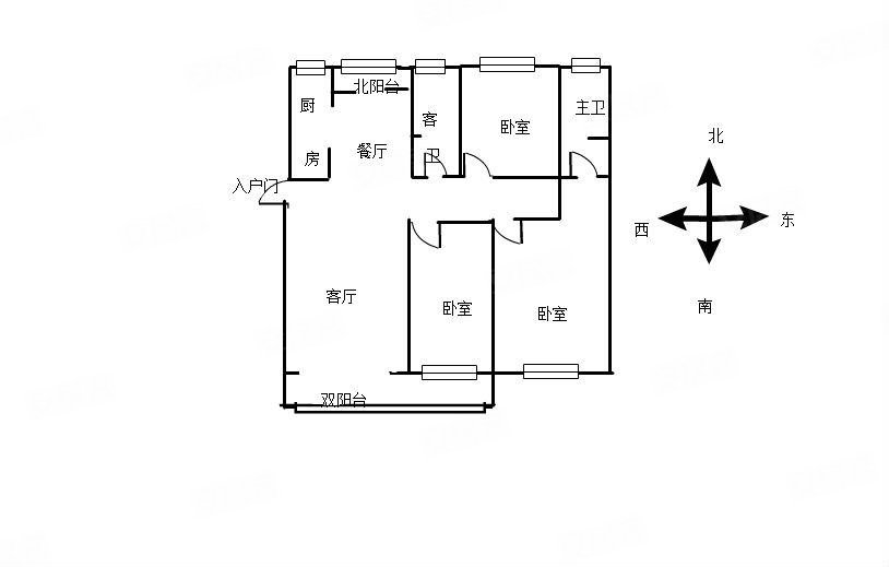 中南保利樾府3室2厅2卫137㎡南北104.5万