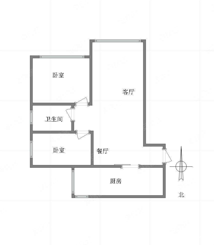 泰吉滨江(二期)岭澜2室1厅1卫73.28㎡南北90万