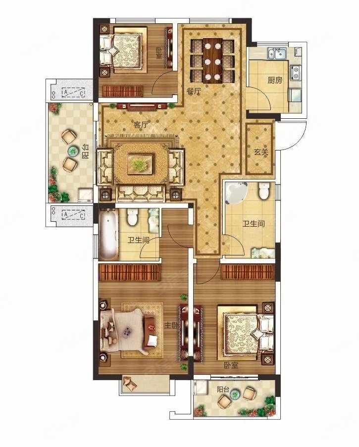 凤凰君庭124平83万3室2厅2卫