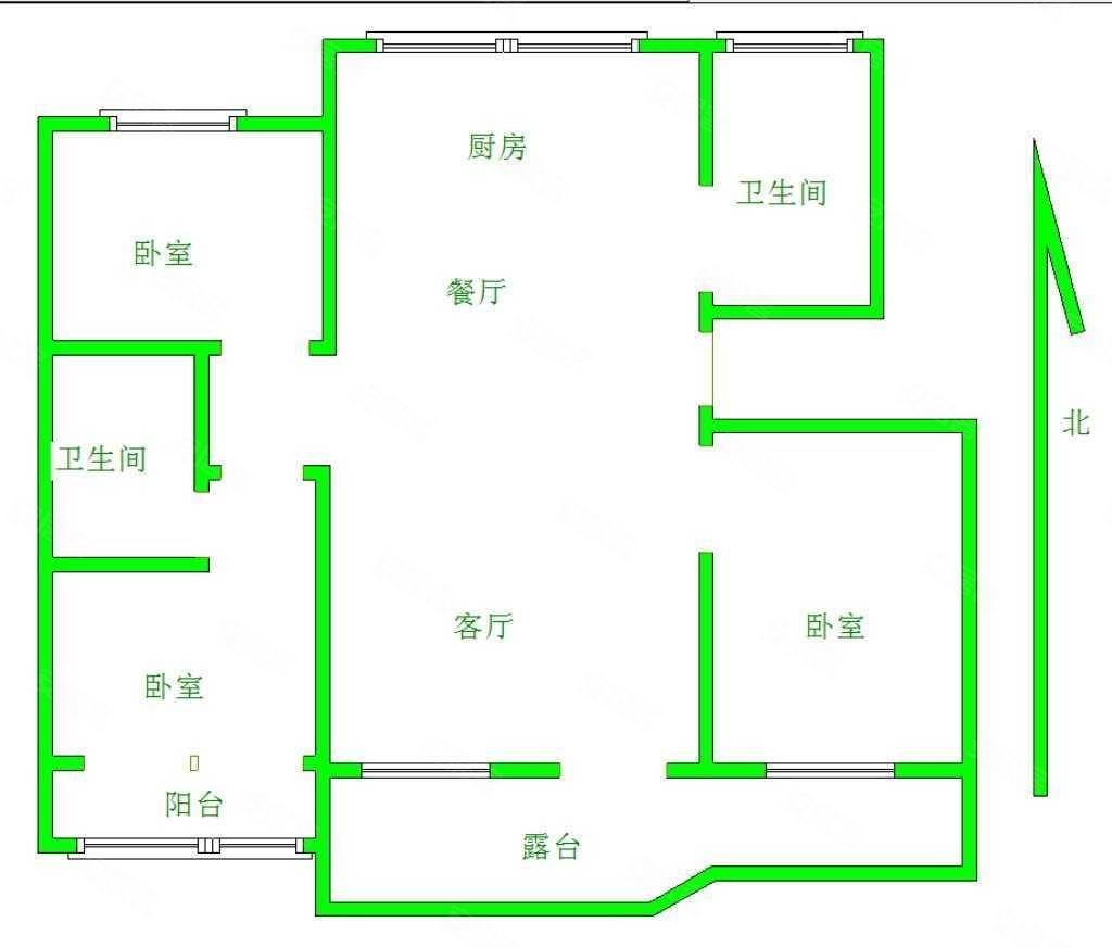 香江巴黎印象3室2厅2卫131.35㎡南北97.2万