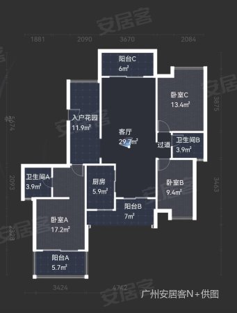 大运家园3室2厅2卫129.93㎡南北225万