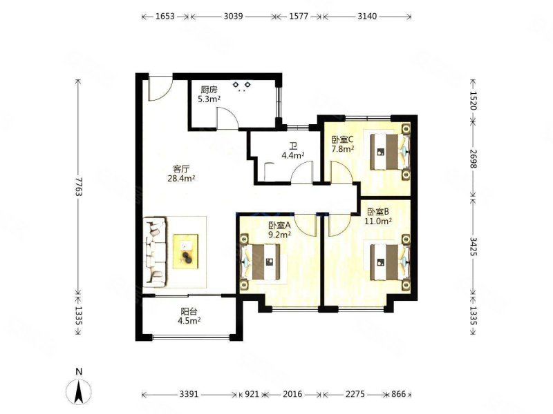 次新小区 钥匙房 电梯房 低密度社区 商品住宅 南北通透,天鸿君邑二手