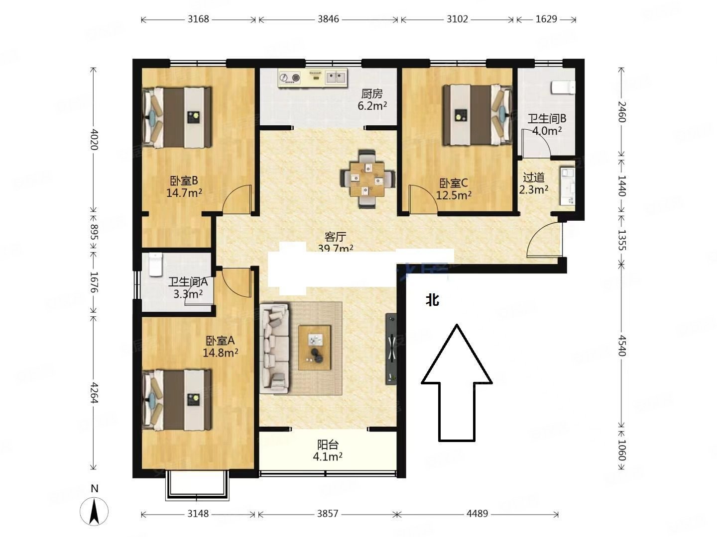 翠堤春晓3室2厅2卫明厨明卫个税精装拎包入住次新房