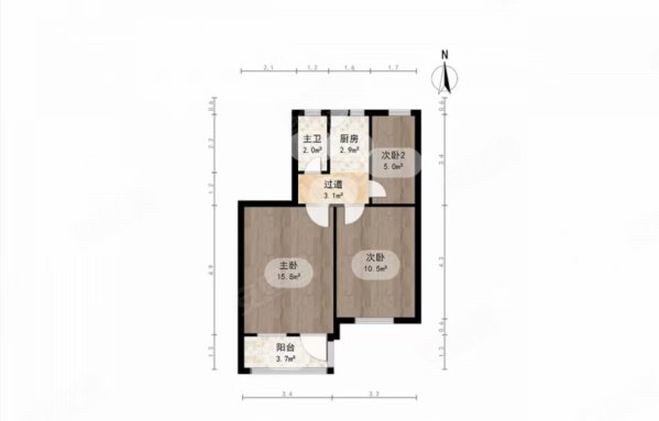 真如西村3室0厅1卫66.27㎡南北405万