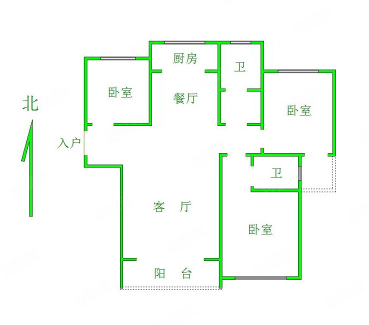 山东高速绿城兰园3室2厅2卫126.9㎡南北135万