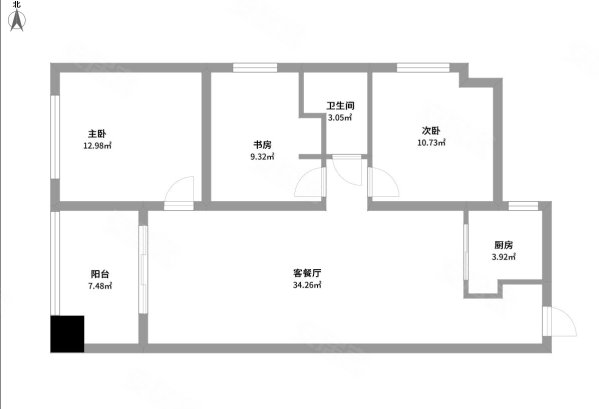 万科魅力之城3室2厅1卫86.14㎡东南109万