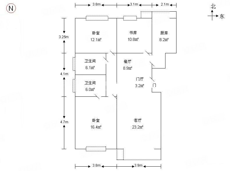 顺鑫朗郡3室2厅2卫118.11㎡南北245万