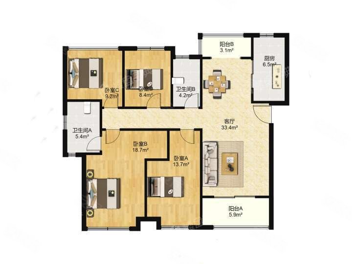 合景领峰 刚需小三居 双卫格局 交通便捷 临地铁 满五