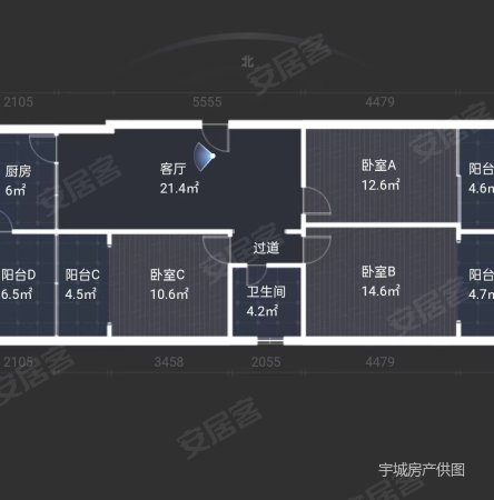 华远医药家属院3室1厅1卫98.72㎡东西103万