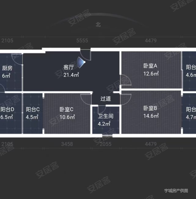 华远医药家属院3室1厅1卫98.72㎡东西103万