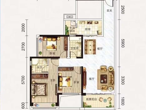 河源东源东源城区河源美的城出租多套 美的城 2房 3房 4房  家电齐全