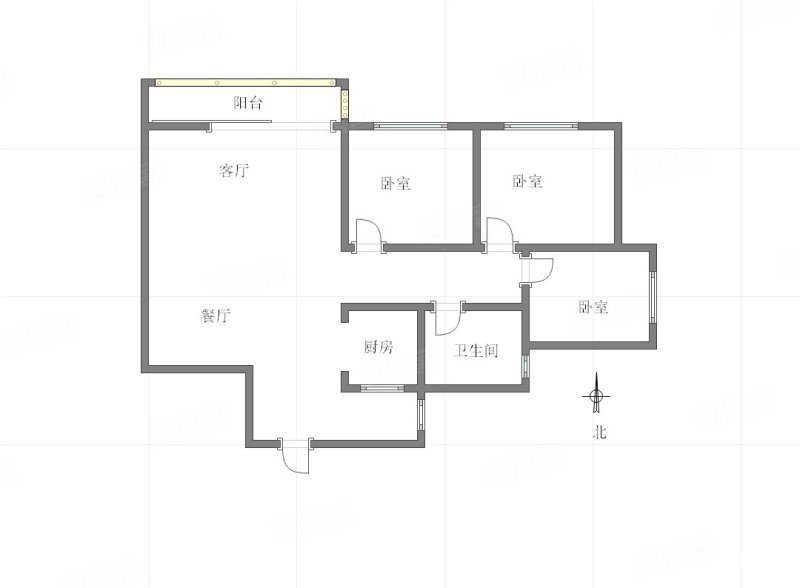 桃源居国际花园三区3室2厅1卫92.23㎡南北101万