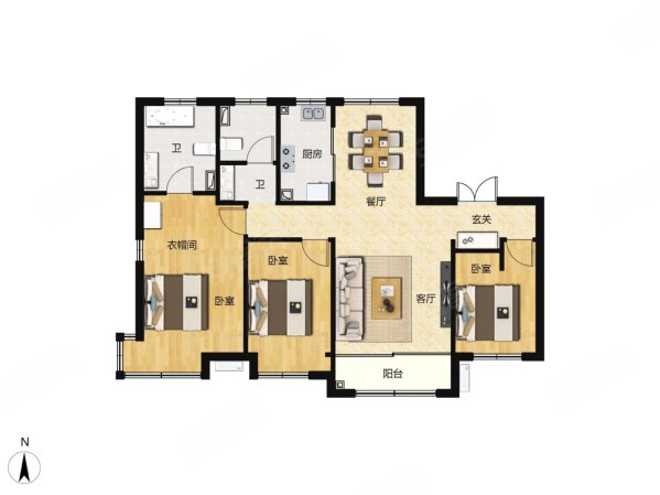 双山大街层高34米的洋房双阳台四室两厅独立入户