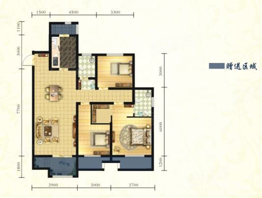 高陵区龙泊湾三室两卫南北通透可按揭首付百分之二十