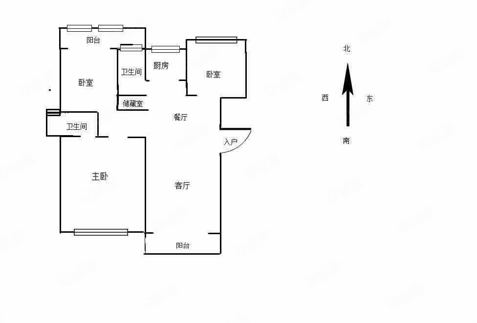 明珠花园3室2厅2卫130.82㎡南北158万