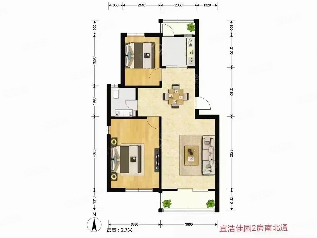 送院子 临港新城配套齐全 大两房 南北通透 商品房 低密宜居,宜浩佳园