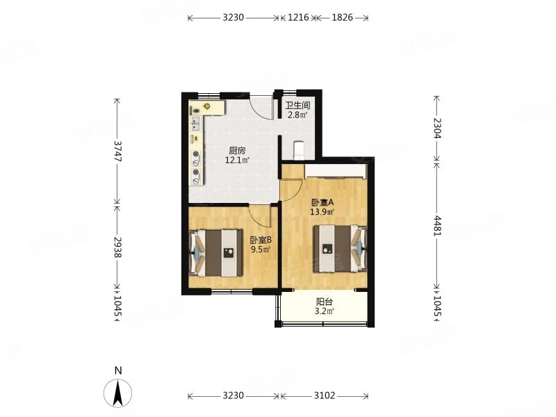 好房推荐双阳一村双南两房精装开放式厨房电梯加装中