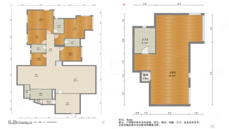 看山景,星河传说(一二三四五期)二手房,1200万,6室3厅,4卫,330平米
