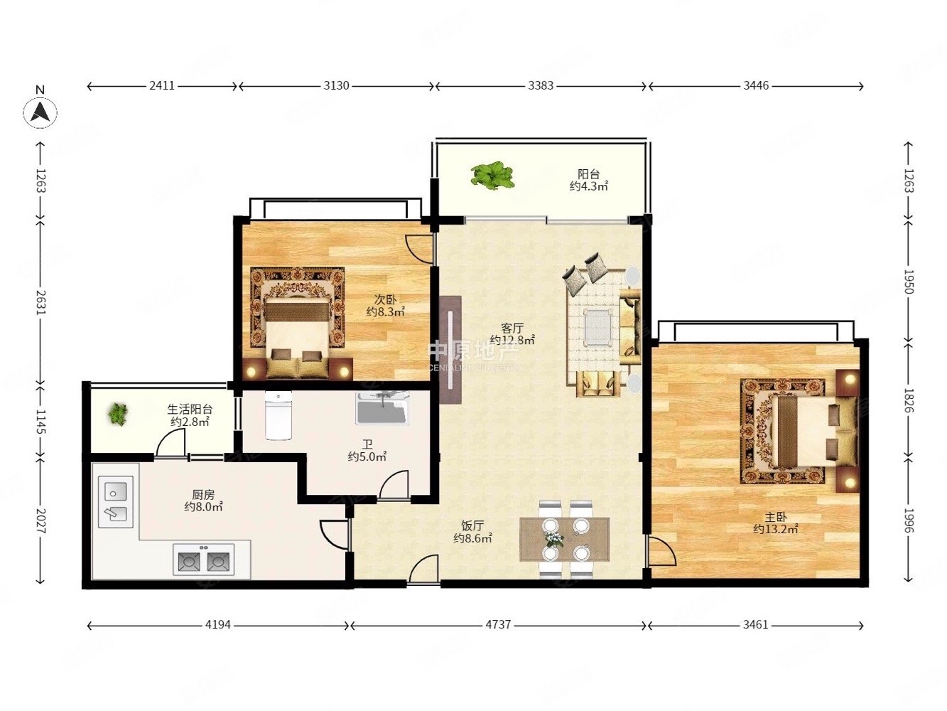 东风广场四期方正安静两房通风采光好空置房屋业主诚售
