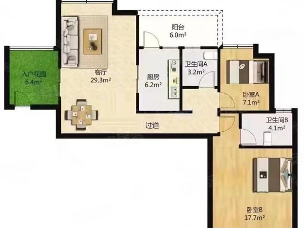 【多图】碧桂园凤凰城凤馨苑,凤凰城租房,凤馨苑 两房两卫 家电齐全