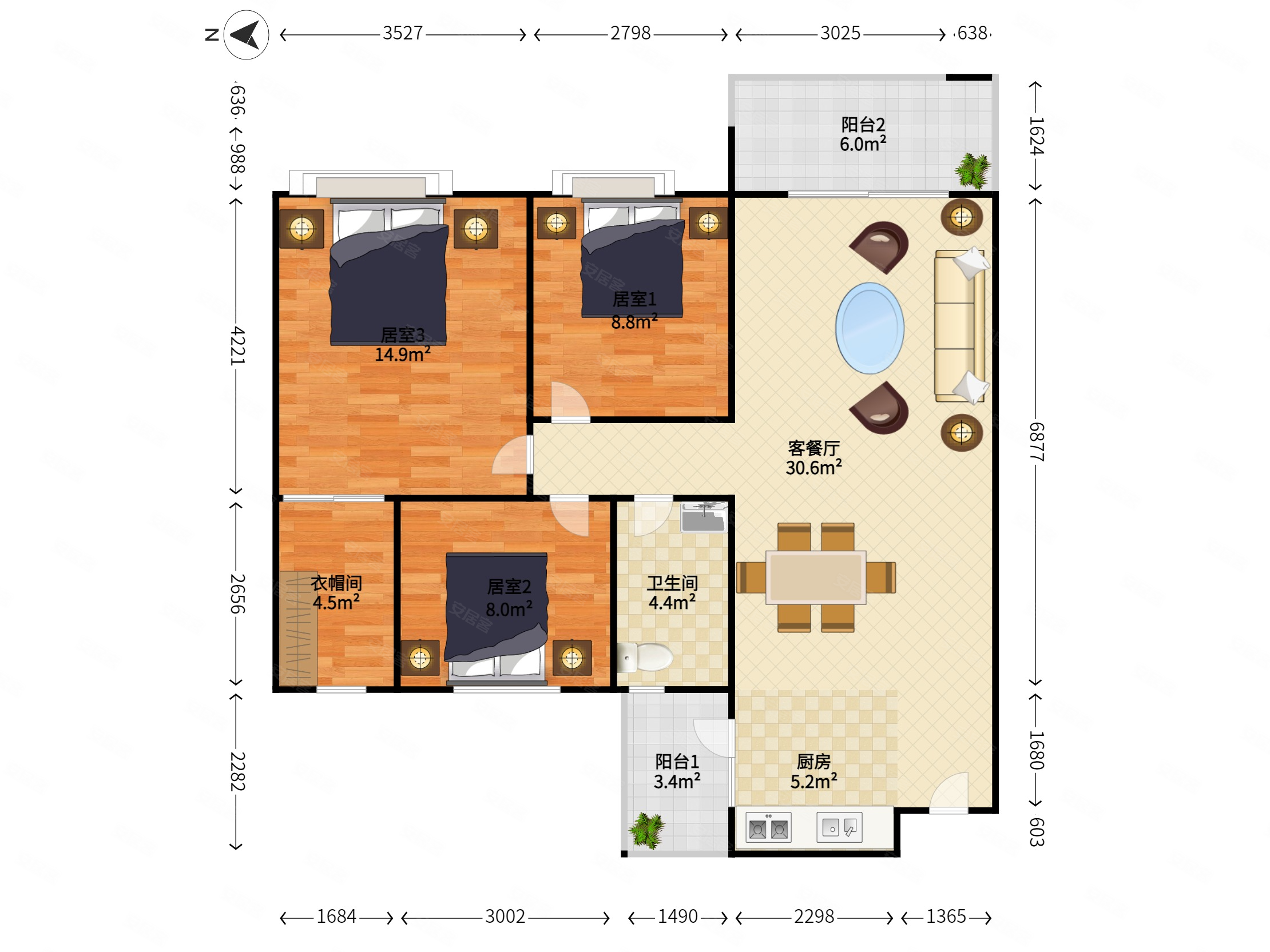中山北站 经济总部区 中间楼层 单价7xxx,长虹蓝湾半岛二手房,80万,3