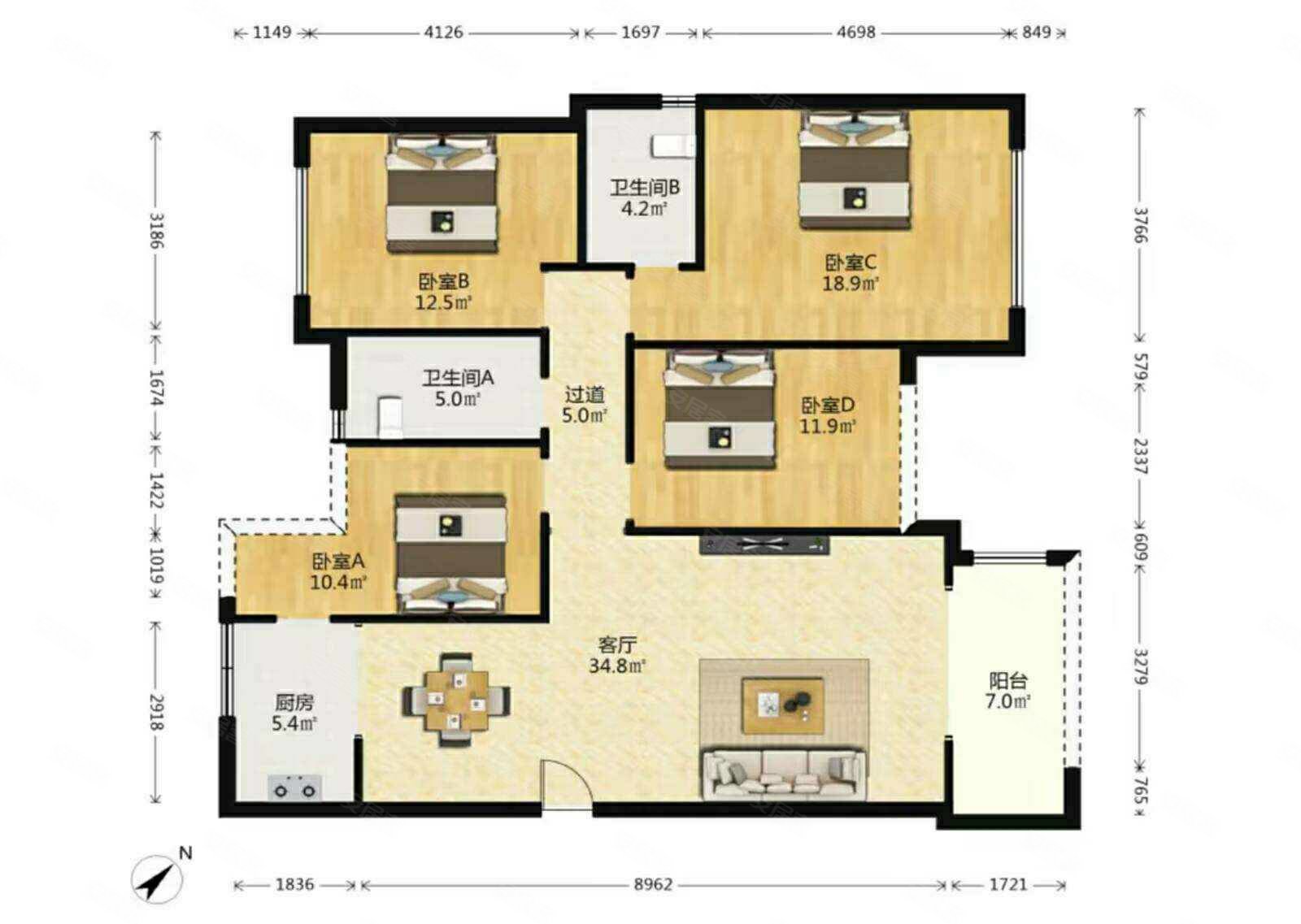 河东碧波豪庭 套四清水 带车位 满二税费低