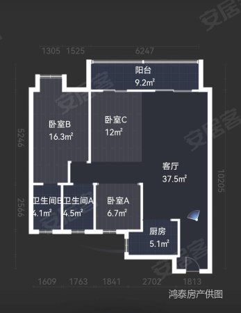 国投襄阳院子3室2厅2卫123㎡南北103万