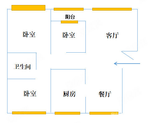 玉峰园3室2厅1卫123㎡南北80万