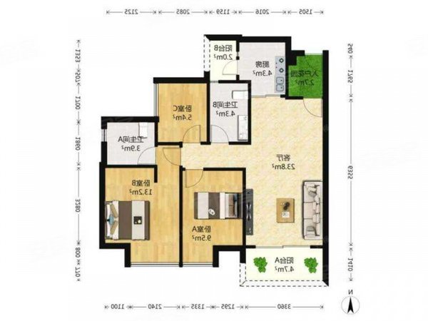 华润天合精装三房 全屋定制家具 拎包入住,天河租房-广州58安居客