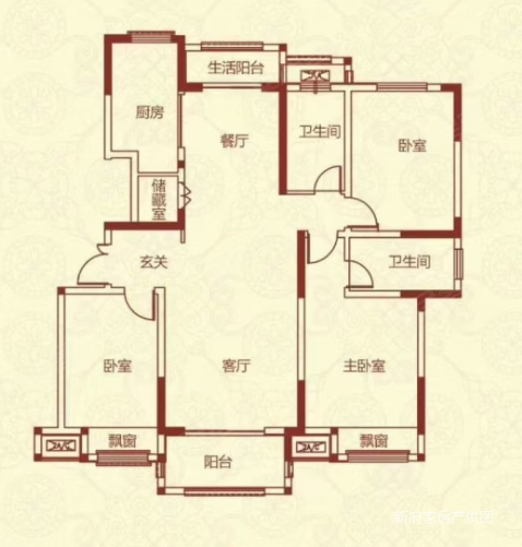 书香府邸3室2厅2卫135㎡南北45万