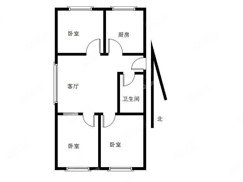 幸福路南二巷32号院2室1厅1卫60㎡南北92万