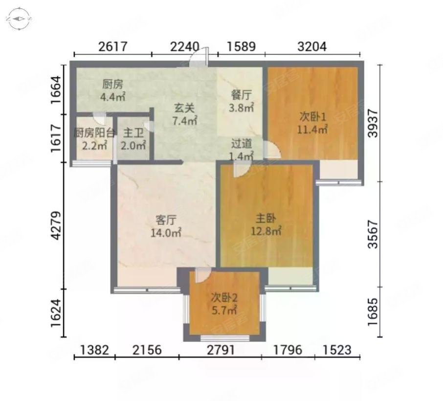 华宇上院二手房,101万,3室2厅,1卫,71.61平米-重庆安居客