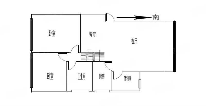 中珠新村2室2厅1卫76.4㎡南155万