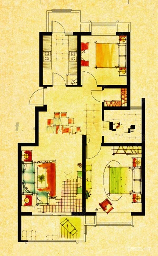 天华硅谷庄园2室2厅1卫86.69㎡南北158万