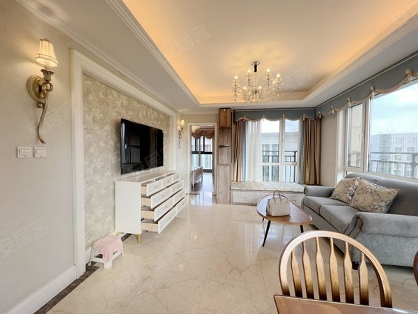 杭州上城南星水岸枫庭客厅三面采光,现代风精装两室两厅,实拍图,居家