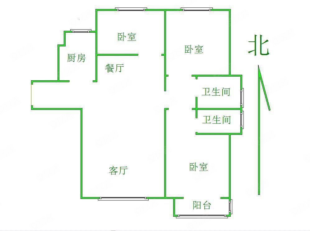 假日丽城 三室两卫 东户全明户型 高楼层采光好 视野好,华中假日丽城