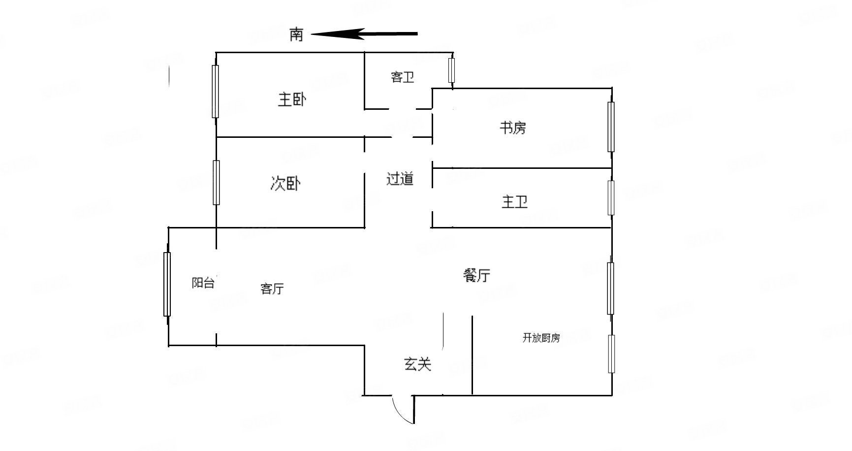 中储城邦文潼花园3室2厅2卫93㎡南160万